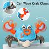 Jouet Électrique Omnidirectionnel de Crabe Rampant de Dessin Animé pour Bébés avec Lumières LED Musique Mouvements Bioniques Cadeau Amusant Éducatif