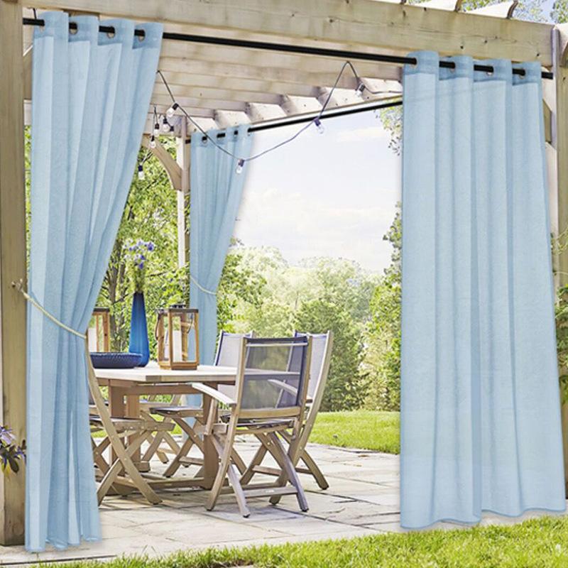 Window Screen Terrace Outdoor Pavilion Light-Filtering Sheer Curtain Outdoor Curtain Waterproof Sheer Curtain
