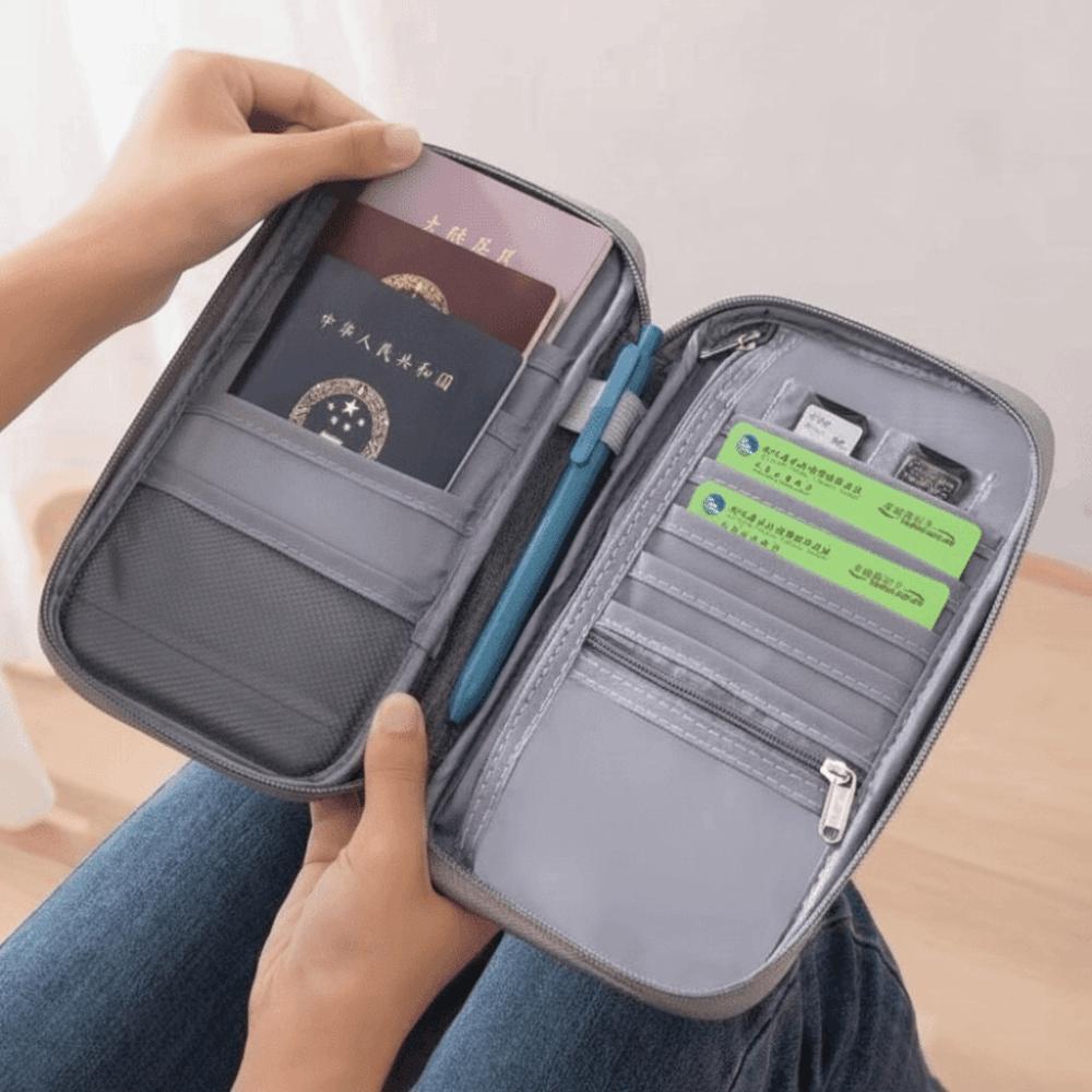 Card Holder Travel Wallet Solid Color Card Storage Bag Passport Bag Travel Accessories