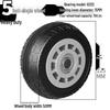 Silent, Lightweight Rubber Caster Wheel with Brake - 3", 4", 5" Options for Handcart/Trailer
