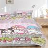 3pcs Dart Sanrio Character Design Print Bedding Set (1 Cover + 2 Pillowcases, Without Inserts),  Soft and Comfortable W024