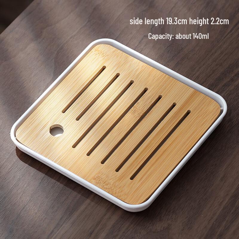 Bamboo & Melamine Storage Tea Tray Square Tray