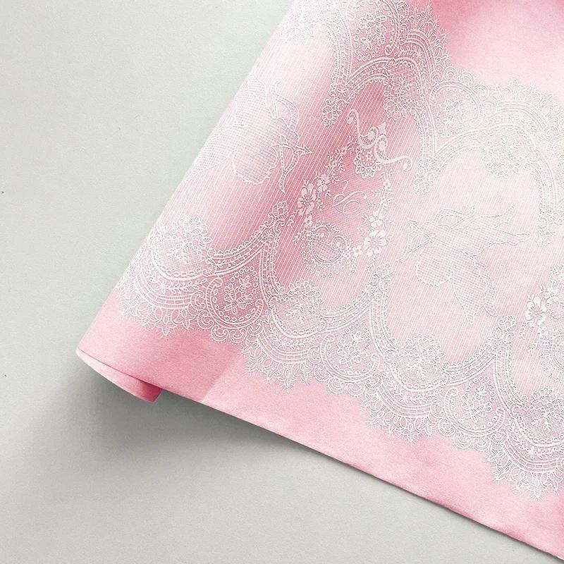 53cmX6yards Love God 3D Lace Art Paper Flower Bouquet Colorful Printed Floral Page Handmade Floral Gift Packaging Material Cover