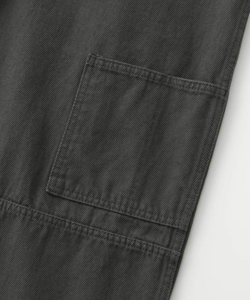 COFWI Wide One-Pleat Cotton Pocket Pants Charcoal