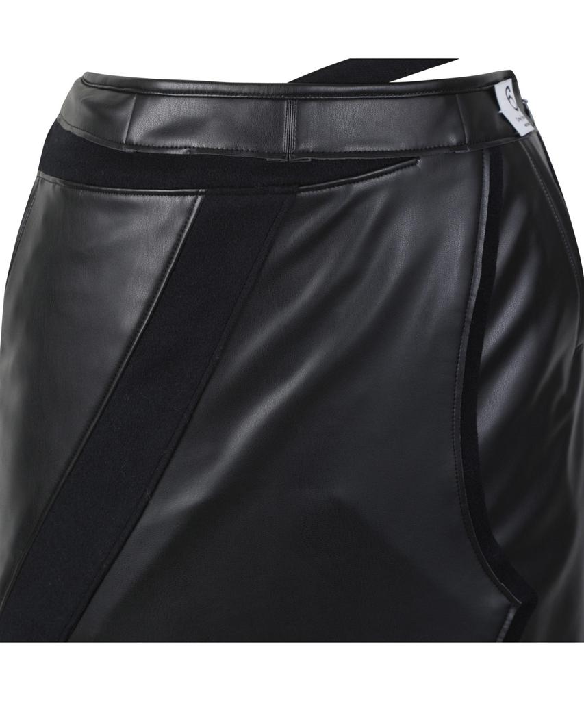 Recorde Recycled Leather Asymmetric Midi Skirt Rqkaw23405Bkx