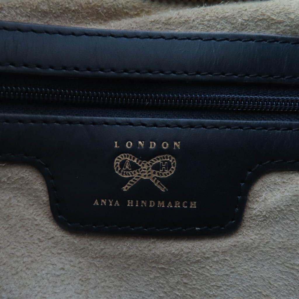 Great ANYA HINDMARCH  Handbag Neeson Hobo Bag Leather Dark gray leather Women Used