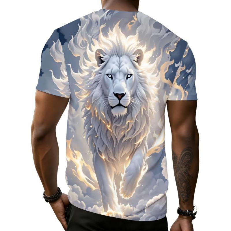 Men's 3D Rooster Print T-Shirt - Soft Stretch Polyester Fabric, Realistic 3D Chicken/rooster Design,