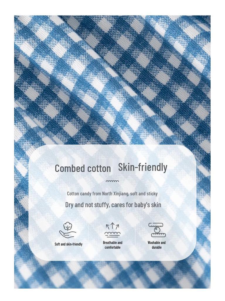 Spring Autumn Baby Girls' Cute Plaid Princess Dress - Pure Cotton Skirt