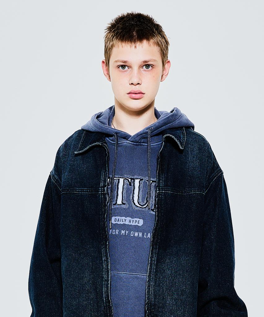 Annoyed Brushed Wash Denim Jacket Lq1Ju012_Dark Indigo