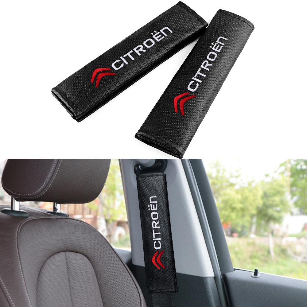 Car Seat Belt Cover Carbon Fiber Shoulder Protection Pad For Citroen C1 C2 C3 VTS C4 Saxo C4L C5 C6 C8 Xsara Picasso Berlingo DS