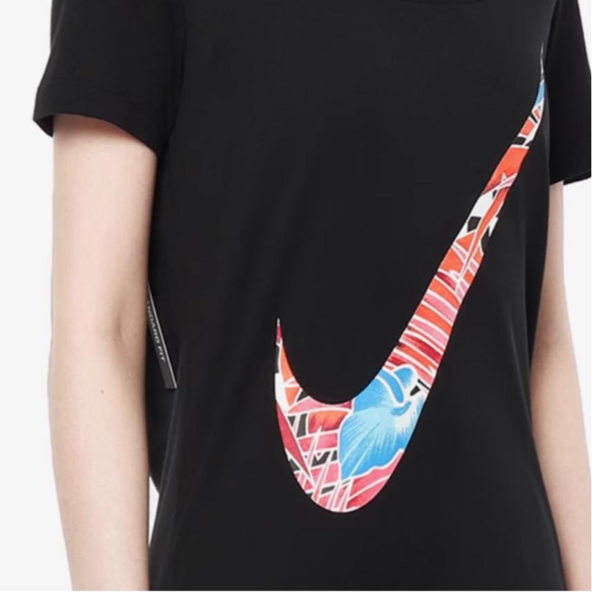 Nike Rundhals Lässig Atmungsaktiv Kurzarm T-Shirt Damen Tops Schwarz CI4839-010