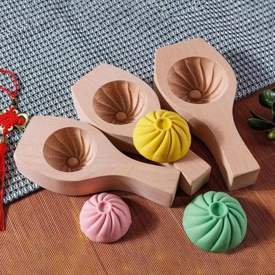 Deepening Wood Baozi Mold Solid Wood Steamed Stuffed Bun Tool Premium Steamed Bread Mold Kitchen