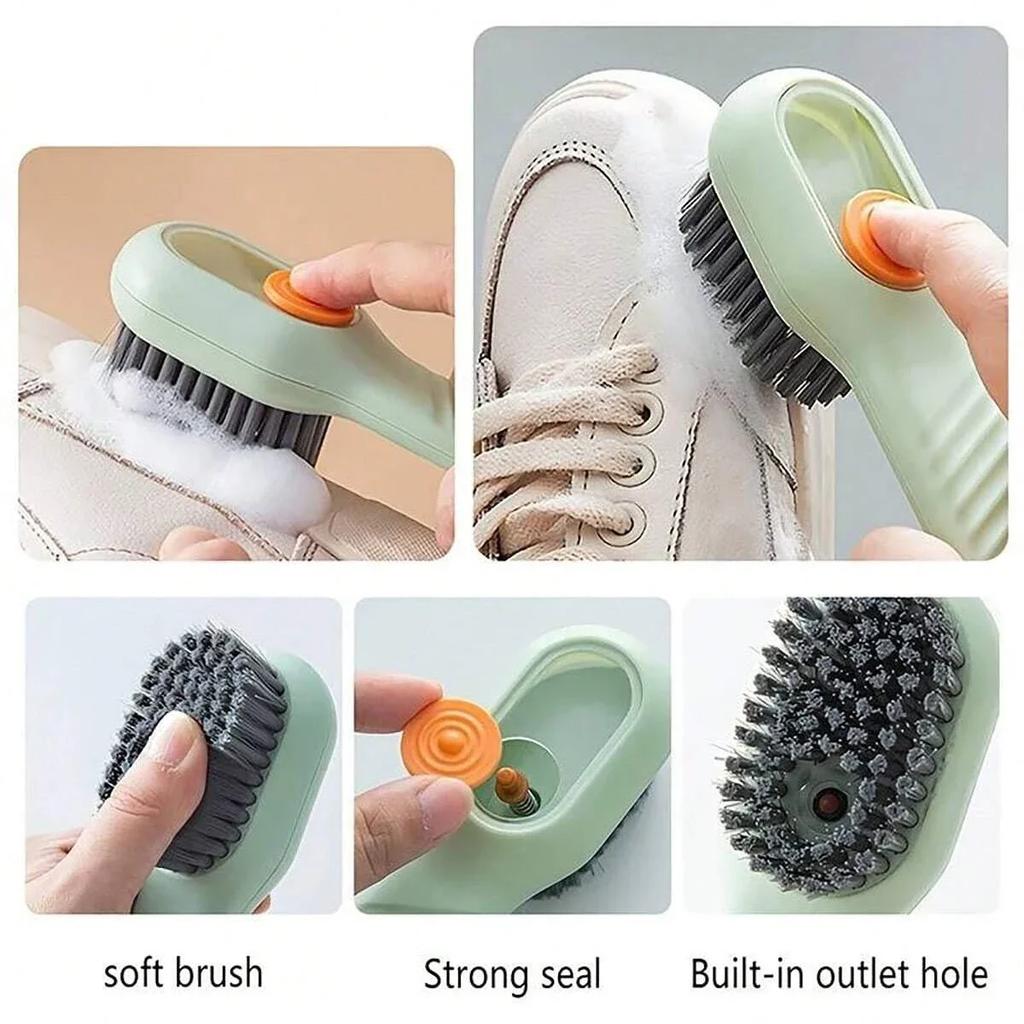 Multifunction Cleaning Shoe Brush Soft Automatic Liquid Shoe Brush Long Handle Clothes Soap Brush With Hook Clean Tool