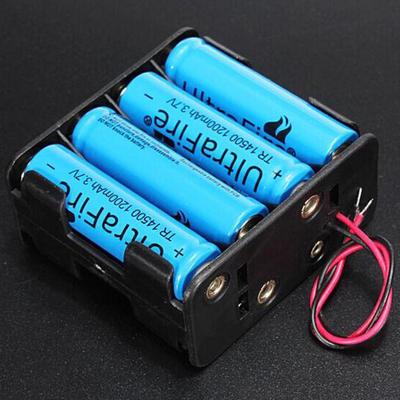 5 pcs 5 AA 2A 14500 Cells Battery Clip Holder Box Case With Wire Lead Black
