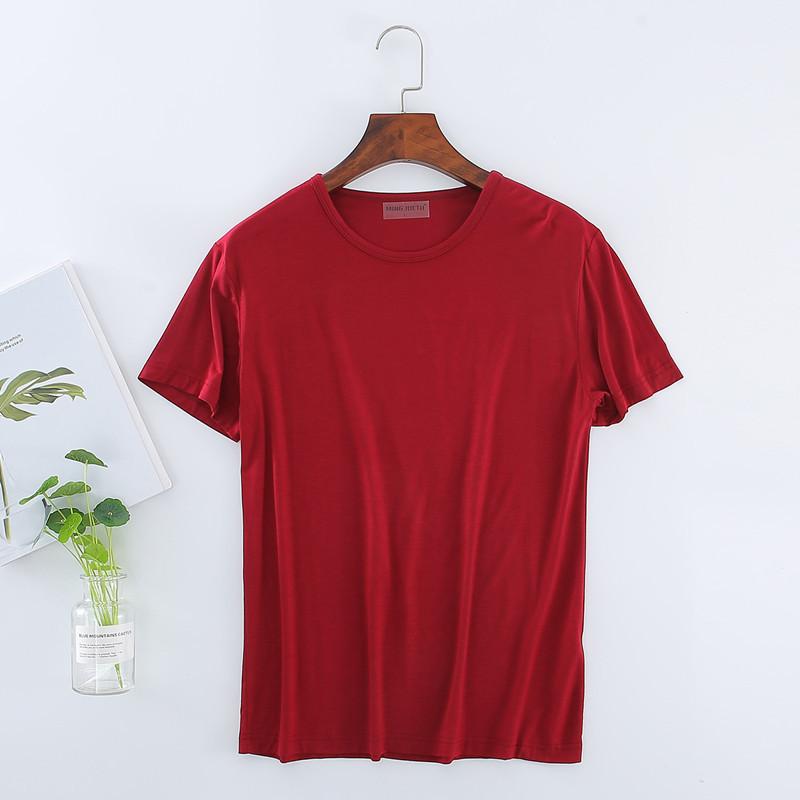 Men's Oversize Modal T-Shirt Short Sleeve V Neck T-Shirt Casual Summer Classic Basic Tee Shirts ( L-8XL)