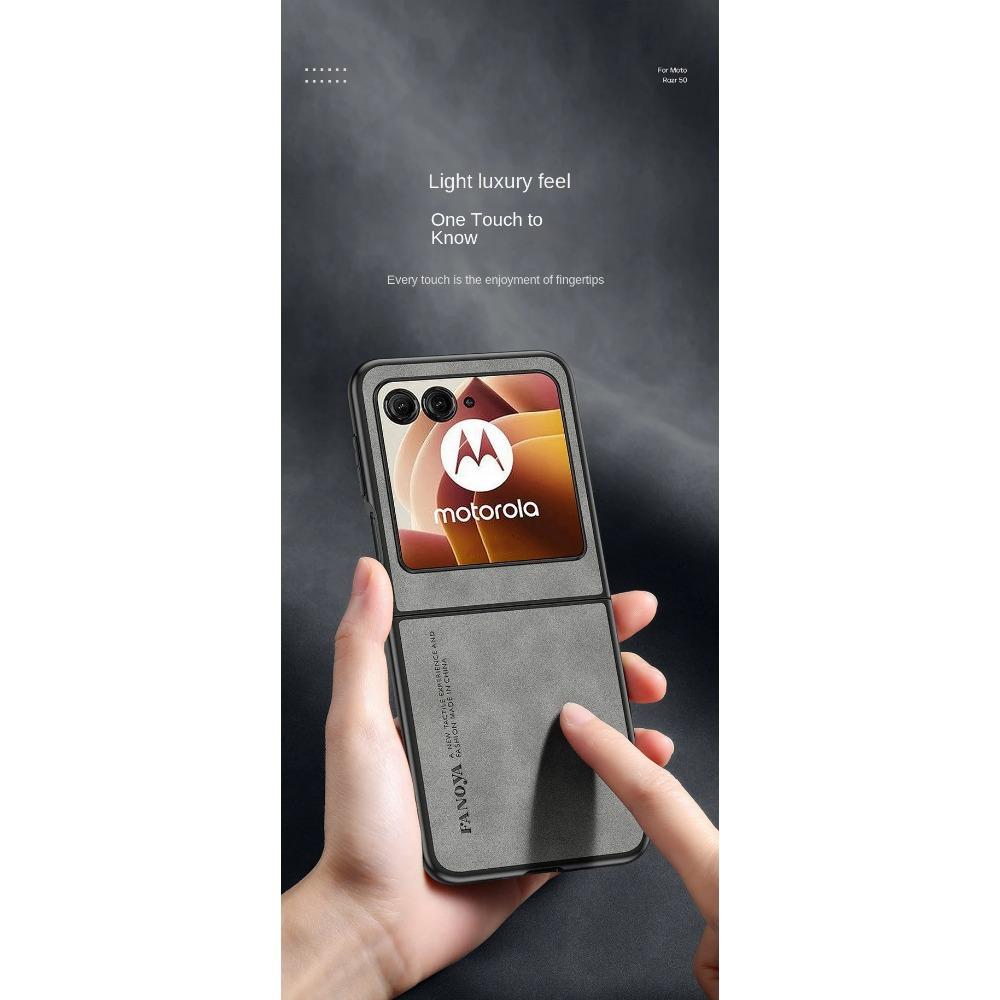 Luxury Leather Shockproof Case for Motorola Moto Razr 50 40 Ultra Protective Cover Magnetic Car Phone Textured Lightweight Full Protection
