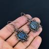 Labradorite 999 Copper Wire Wrapped Earrings, Handmade Gemstone Earrings Jewelry, Gifts For Wife Brand New Earrings