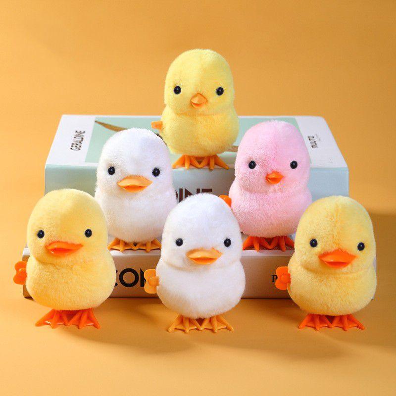 Jumping Duck Chick Clockwork Stuffed Toy Novelty Kids Easter Party Birthday Gift