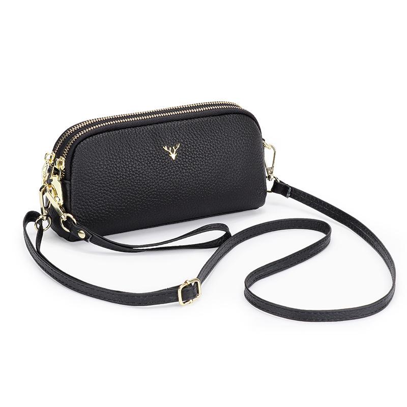 Γνήσιο Δερμάτινη Γυναικεία Τσάντα Crossbody - Νέα Μόδα Δερμάτινη Τσάντα Ώμου για Κινητό, Μεγάλη Τσάντα-Πορτοφόλι με Υφή Λίτσι, Μικρή Γυναικεία Τσάντα