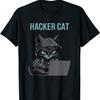 Cute Funny Hacker Cat for Men, Girl Kids. T-Shirt