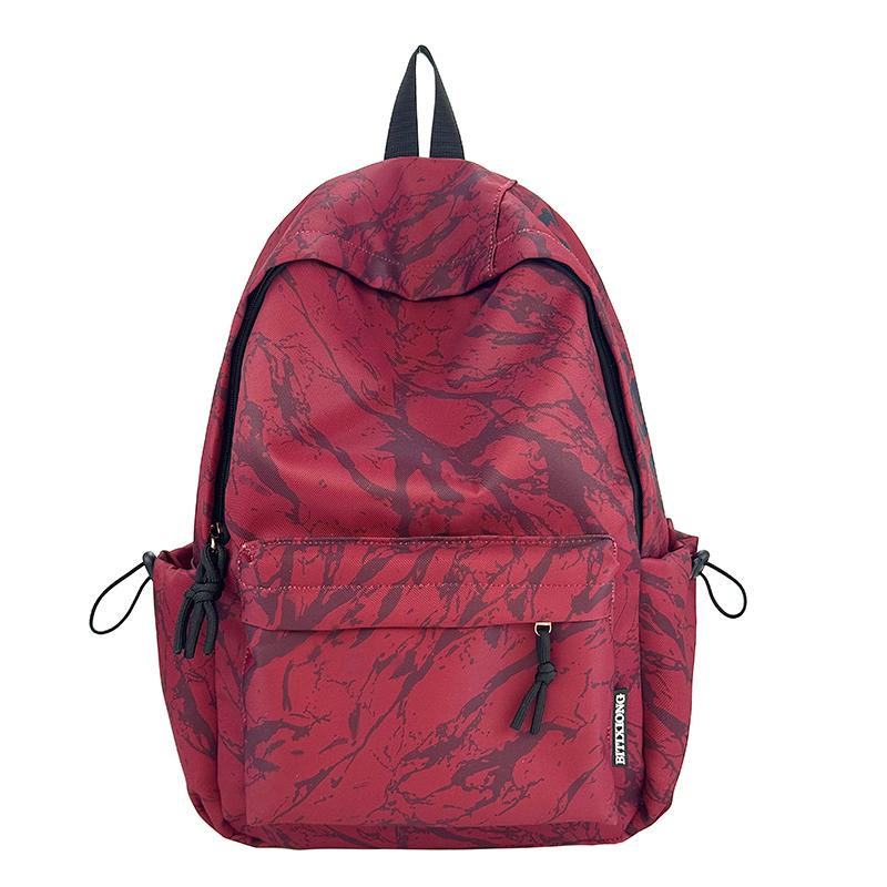 

Marble-Print Nylon Backpack – Lightweight & Durable Fashion Backpack for Students, Travel, and Daily Use червоний