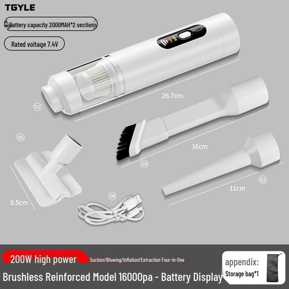 Handheld Cordless Car Vacuum: Dual Suction & Blow, Portable Pet Hair Remover