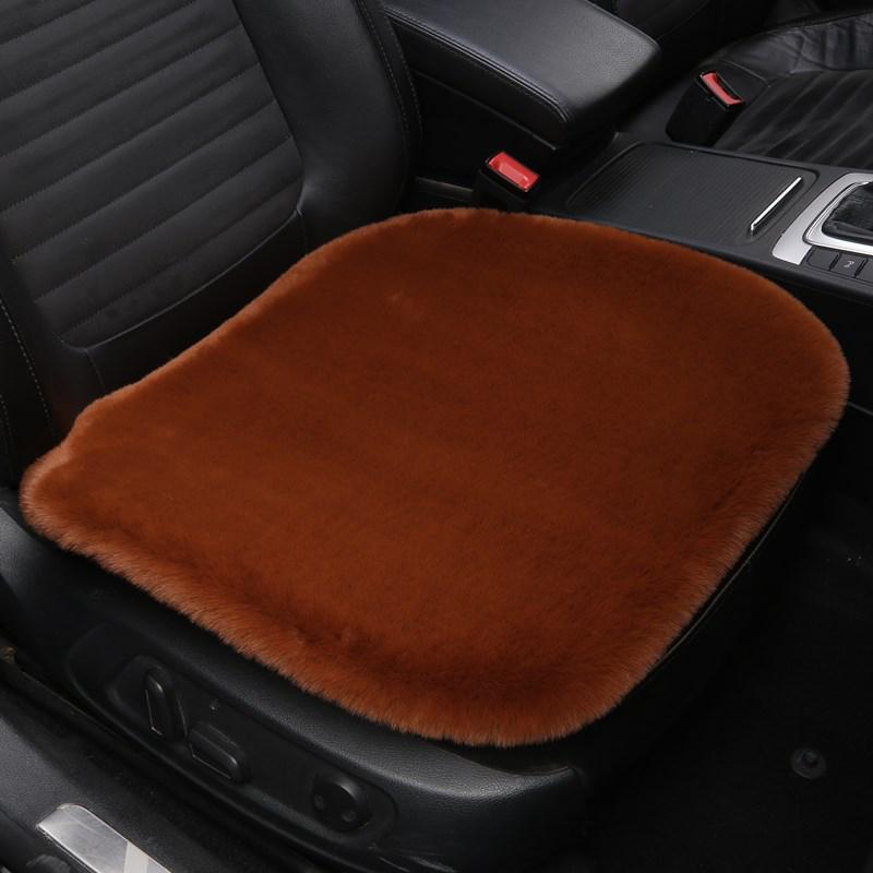 Rabbit Plush Winter Car Seat Cushion - Thick, Warm, No-Backrest, Universal Three-Piece Set