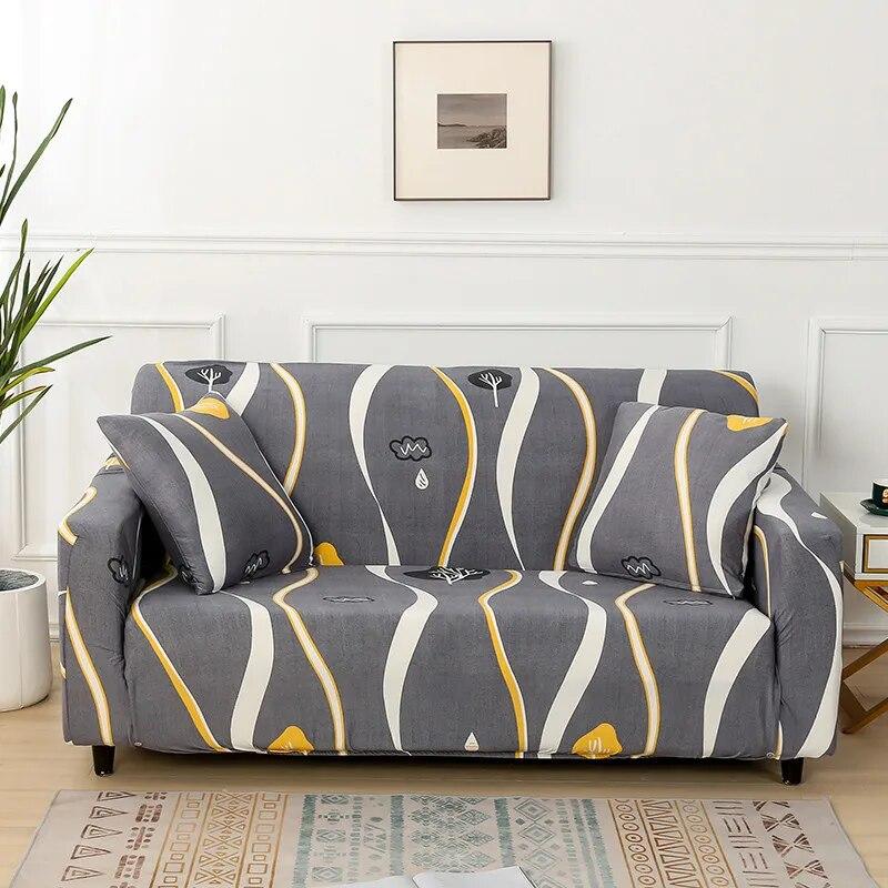 Geometry Printed Sofa Slipcovers Stretch Sofa Covers for Living Room Elastic Couch Chair Cover Sofa Towel Furniture Protector