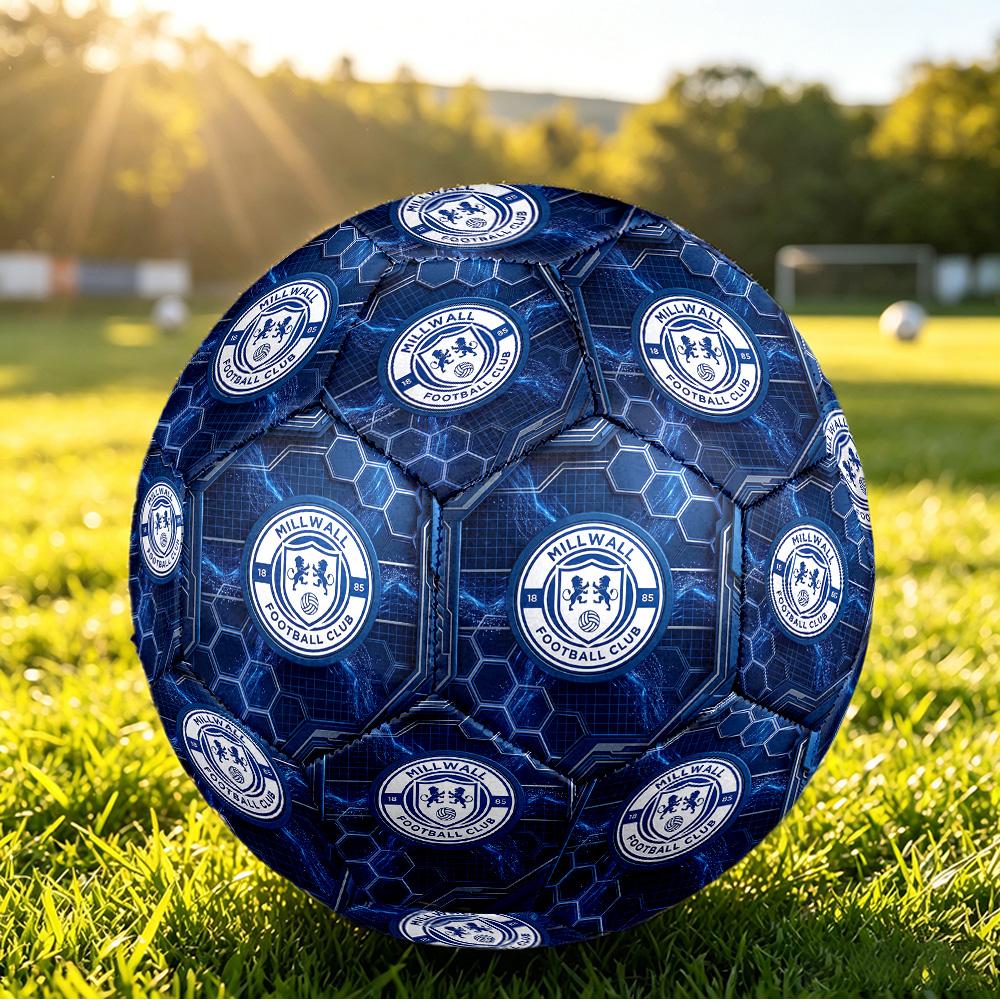 Millwall FootballPrinted Size 5 Soccer Ball, Anti Slip Adult Match Football Souvenir for Football Fans