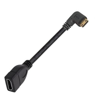 SUNROZ Mini HDMI Male To HDMI Female Adapter Cable Full HD 1080P, 16 Cm (To the Right) (A486920)