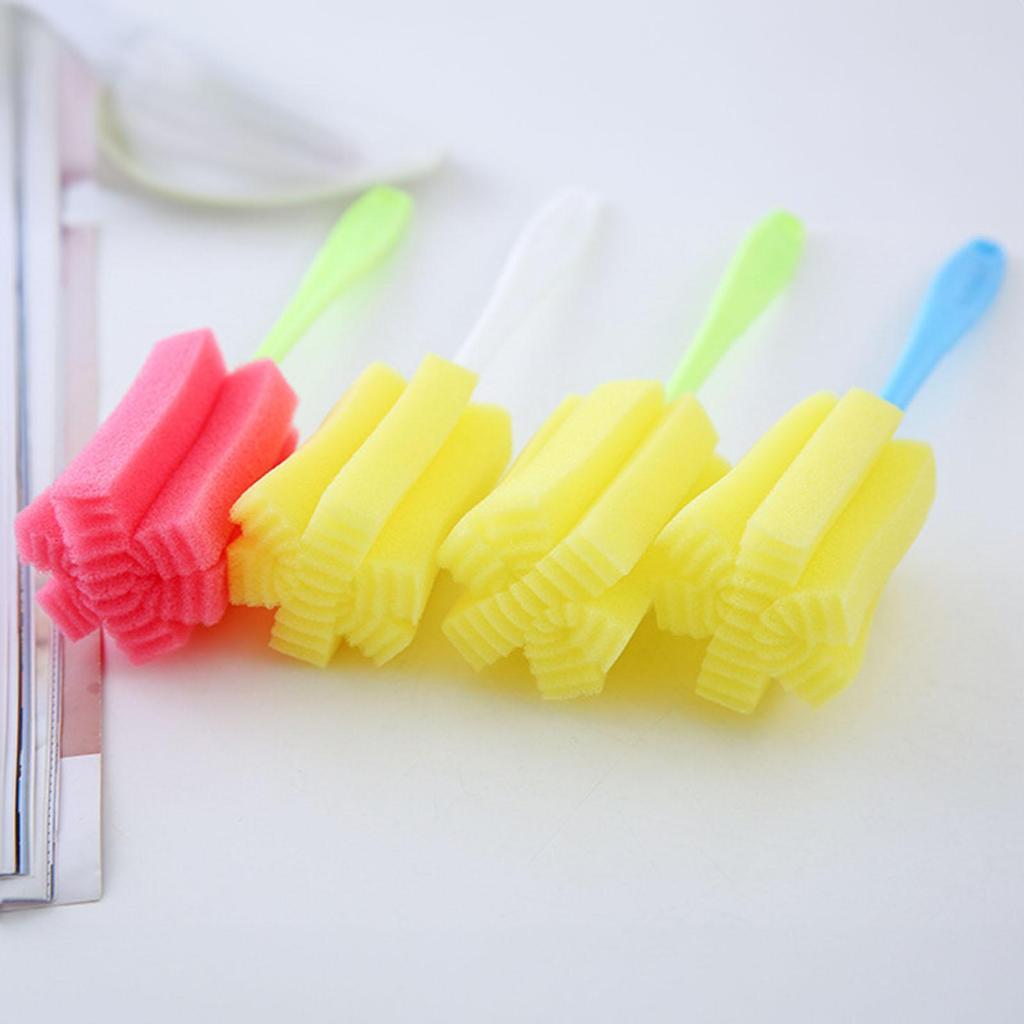 Cup Sponge Cleaning Brush Portable Bottle Washer Sponge Head Kitchen Accessories Long Handle Glass Cup Cleaning Brush