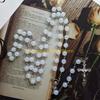 F26C Acrylic White Luminous for Cross Rosary Necklace Hanging Pendant for Women Men Praying Meditation Gift Supplies