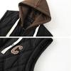 Plus Size Vests Men Autumn Winter Thick Vest Sleeveless Jacket Male Fashion Casual Hooded Vest