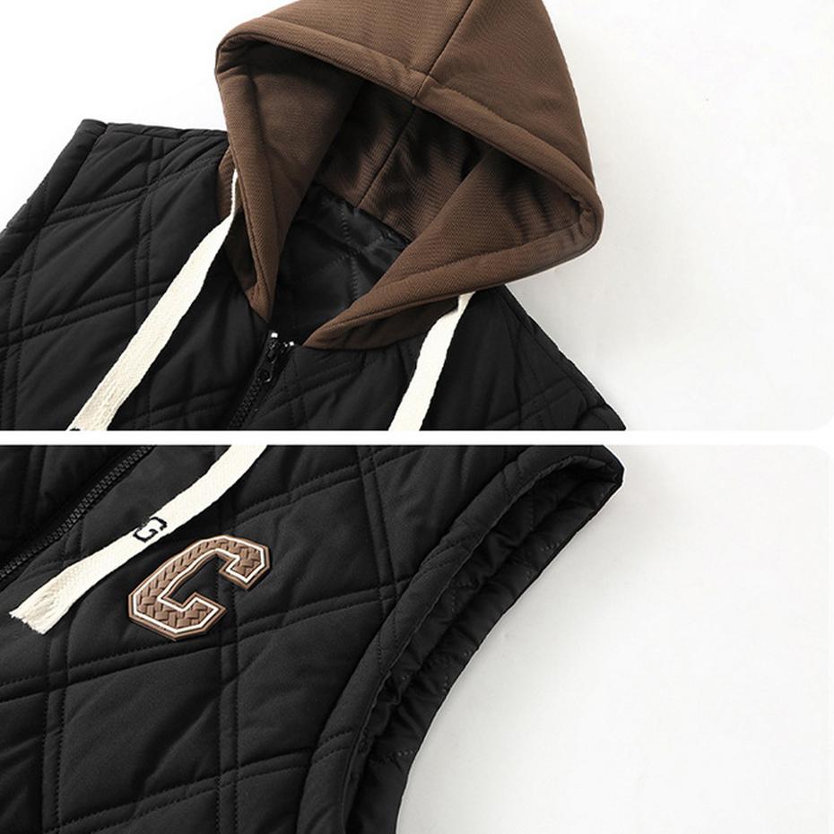 Plus Size Vests Men Autumn Winter Thick Vest Sleeveless Jacket Male Fashion Casual Hooded Vest