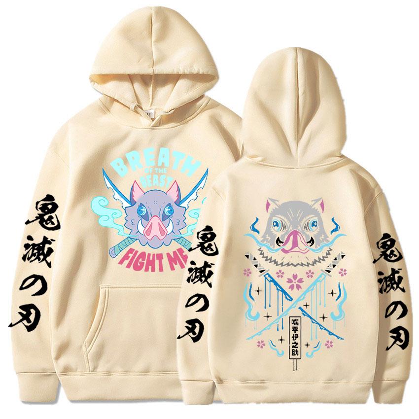 Anime Demon Slayer Hoodie Kimetsu No Yaiba Kamado Tanjirou Hooded Sweatshirt Men Women Cotton Pullover Oversized Streetwear