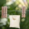 Ragyzity Canvas Clothespin Bag, Beige (32x27 cm/13.33x11.25 inch), Zipper Closure, Portable Clothes Pin Hanging Bag for Home Balcony Travel