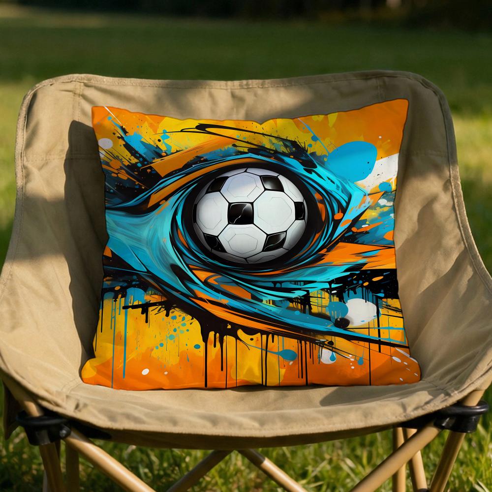 New football print Cushion Cover Soft Reversible  Durable Pillow Cover  MultiScene Use for Home  Car Daily Comfort