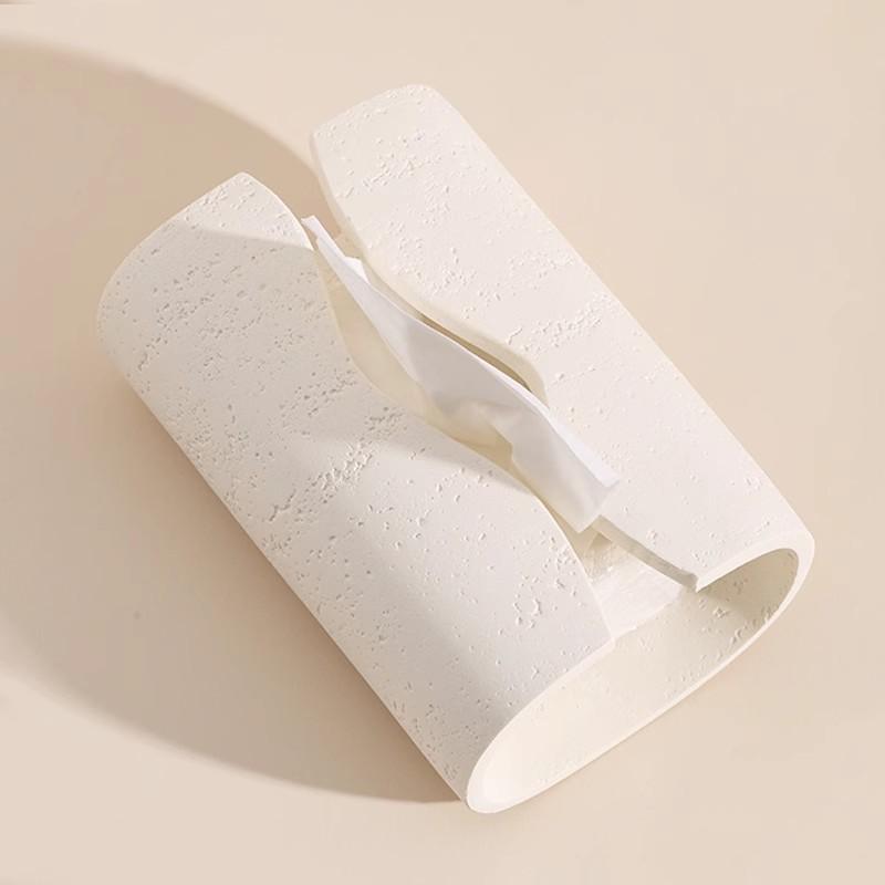 

European Hole Stone Tissue Box High-end Living Room Office Tissue Box Multi-function Key Remote Control Storage Home Decoration