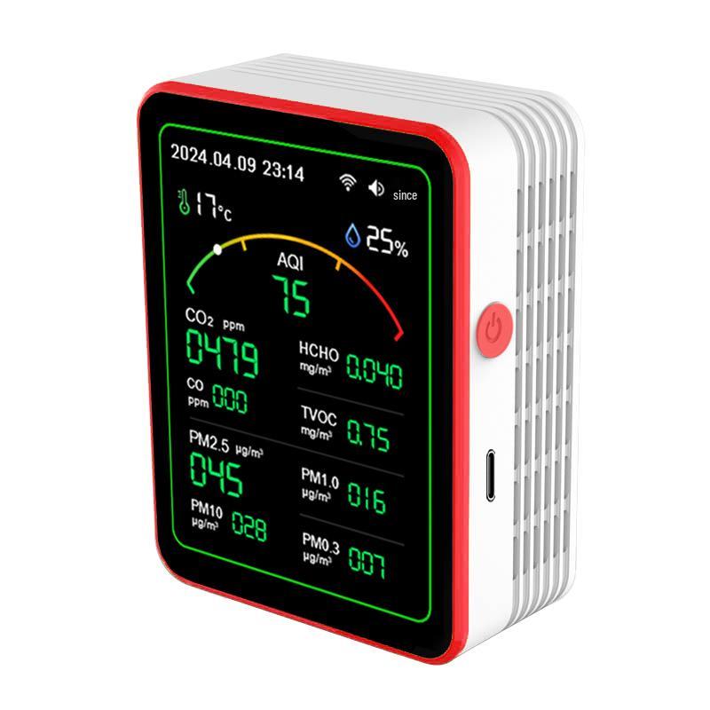 

Cross-Border Graffiti 15-in-1 Indoor Air Quality Detector: CO2, PM2.5, Formaldehyde, PM10, Temperature, Humidity білий