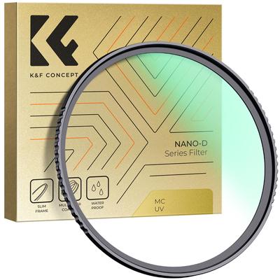 Filtre d'objectif Concept 52 mm, haute transmission, ultra fin, hydrofuge et résistant aux taches, protection d'objectif en verre optique japonais AGC, filtre MCUV K&F
