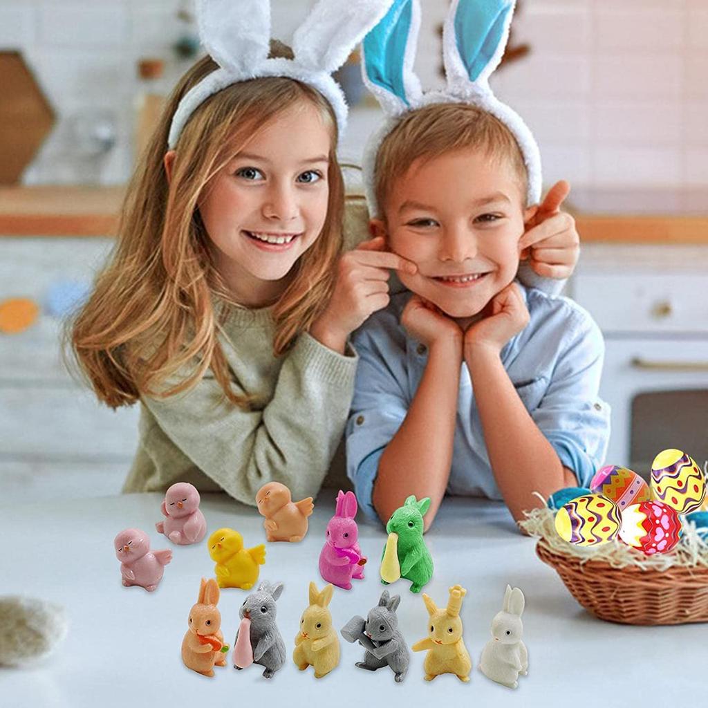 Easter Easter Eggs Filled with Toys for Colorful Easter Toy Eggs with Chick Bunny Easter Basket Stuffers Eggs, Kids, Animals, (style1)