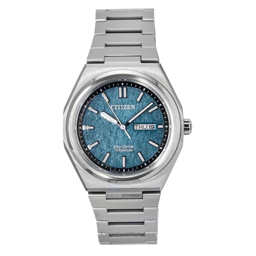 Citizen Zenshin Super Titanium Green Dial Eco-Drive AW0130-85X 100M Men's Watch