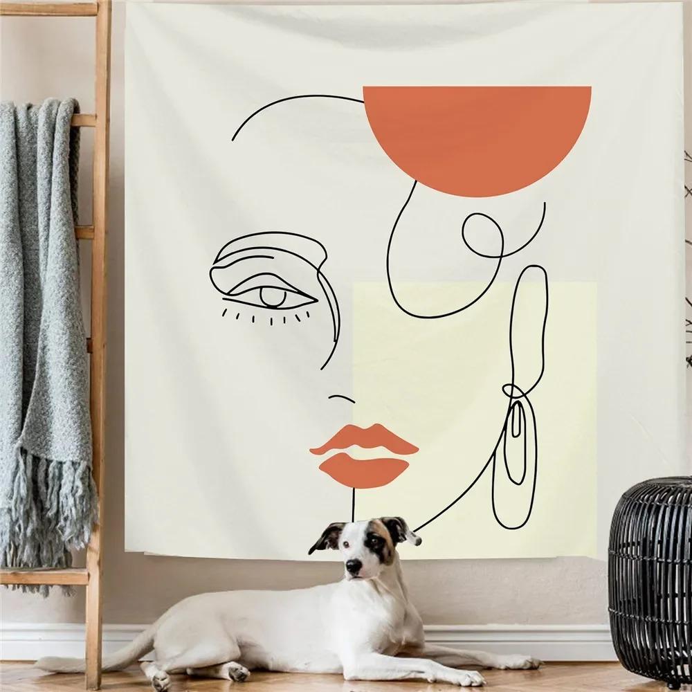 Abstract Minimalist Lines Decorative Tapestry Home Wall Decoration Living Room Office Tapestry