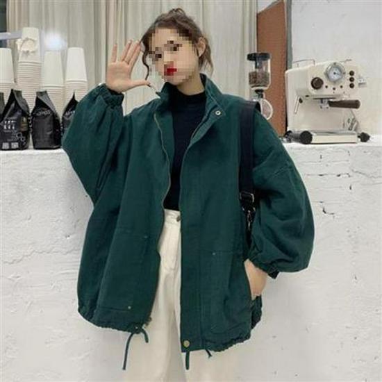 Korean Style Mid-Length Drawstring Zipper Jacket - Spring/Autumn 2025 Women's Long Sleeve Workwear