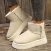 Muffin platform snow boots women's winter new waterproof short tube heightening cotton shoes warm velvet bread shoes