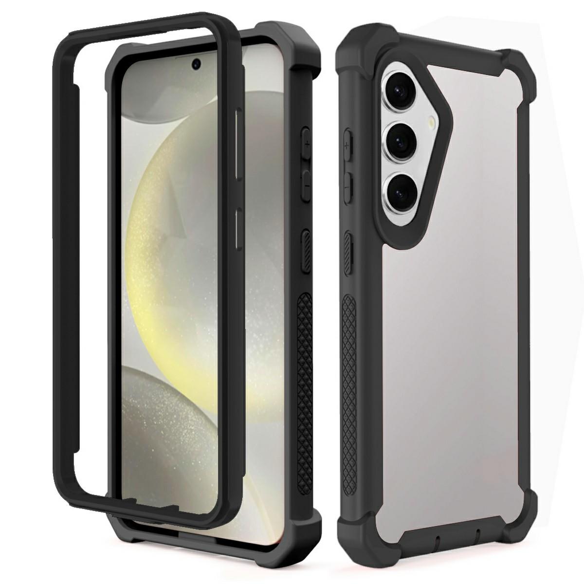 

For Samsung Galaxy S24 Case Clear Detachable 2 in 1 Shockproof TPU + PC Phone Back Cover C