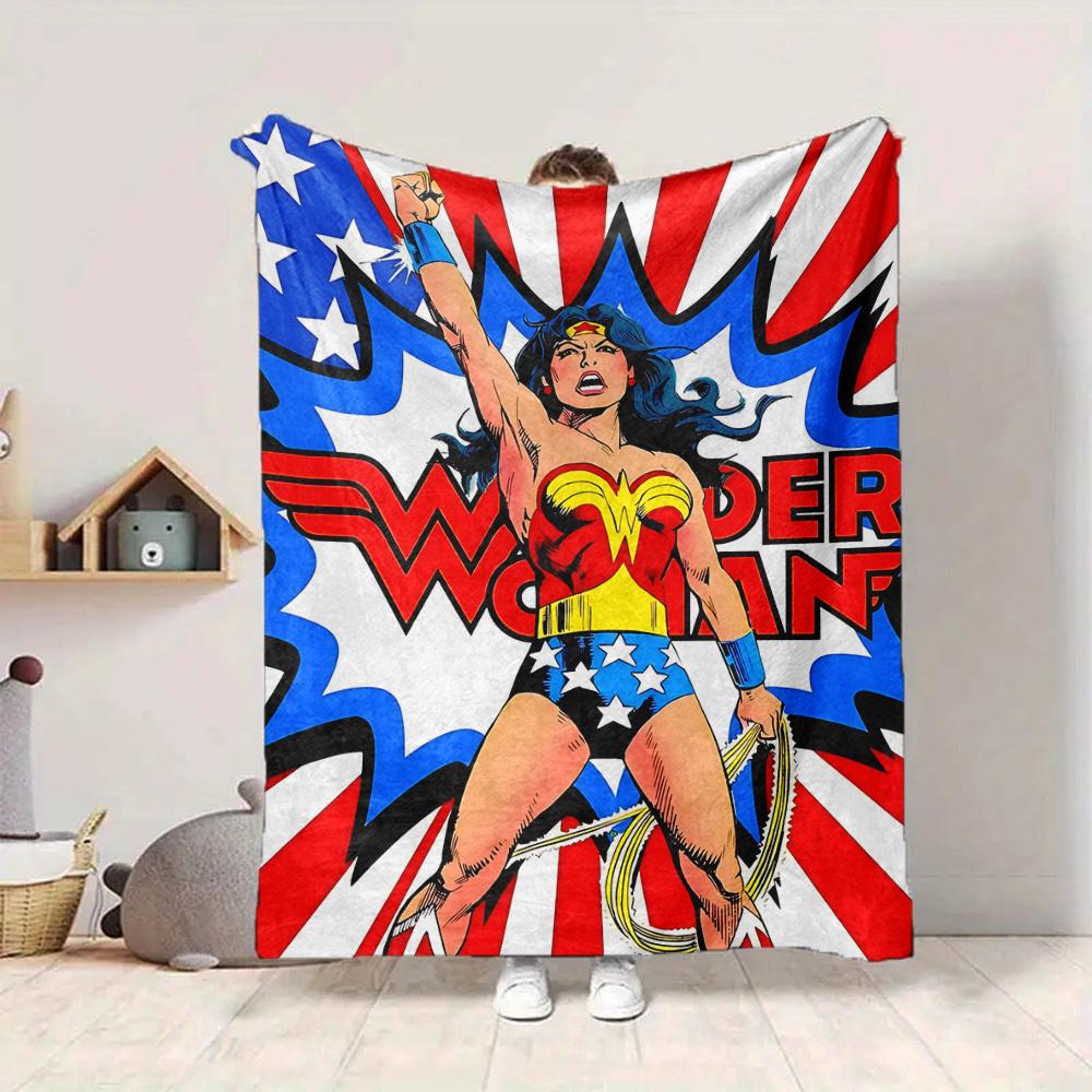 1 ks Wonder Woman, Superhrdinská flanelová deka Měkká, Teplá a Útulná na pohovku, Postel, Kancelář a Cestování Všestranný dárek pro každé roční období, Vánoční dárek