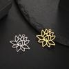 Teamer 5pcs/lot Lotus Flower Charms for Jewelry Making Gold Color Amulet Bracelet Necklace DIY Yoga Buddhism Pendant Wholesale