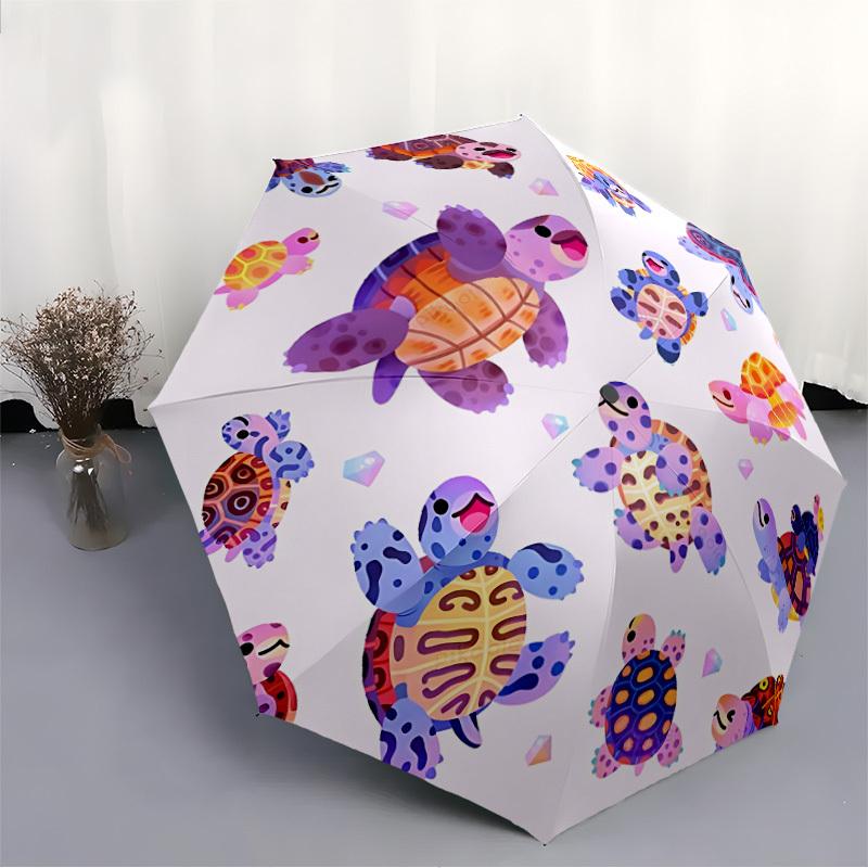 1pc Turtles Automatic Open/close Folding Umbrella, Compact Portable Travel Umbrella, Cute Umbrella, Durable Construction yy260328034