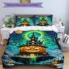 3pcs Halloween Pumpkin House Duvet Cover Set - Machine Washable, Includes 1 Cover and 2 Pillowcases, No Core Included Yy251013049